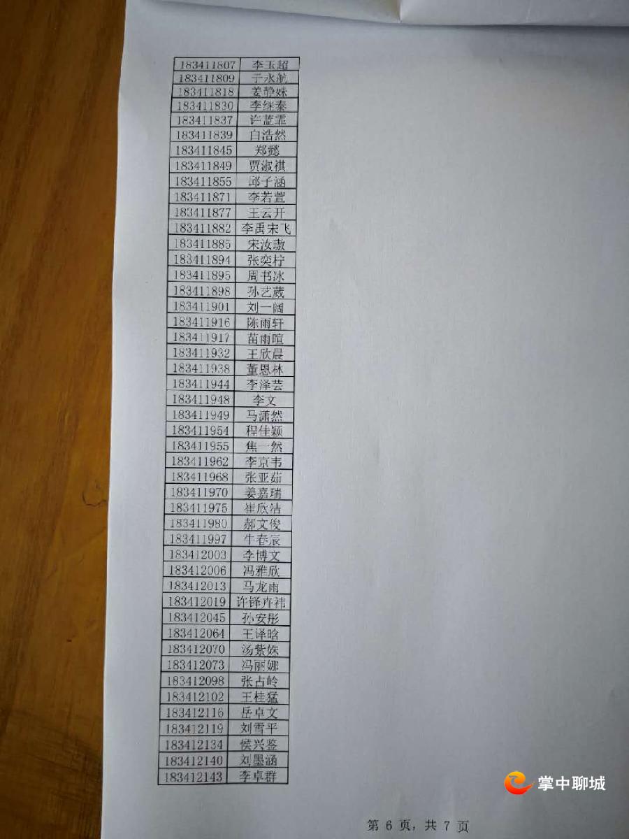 2018年聊城市文轩中学40%新生录取名单公布