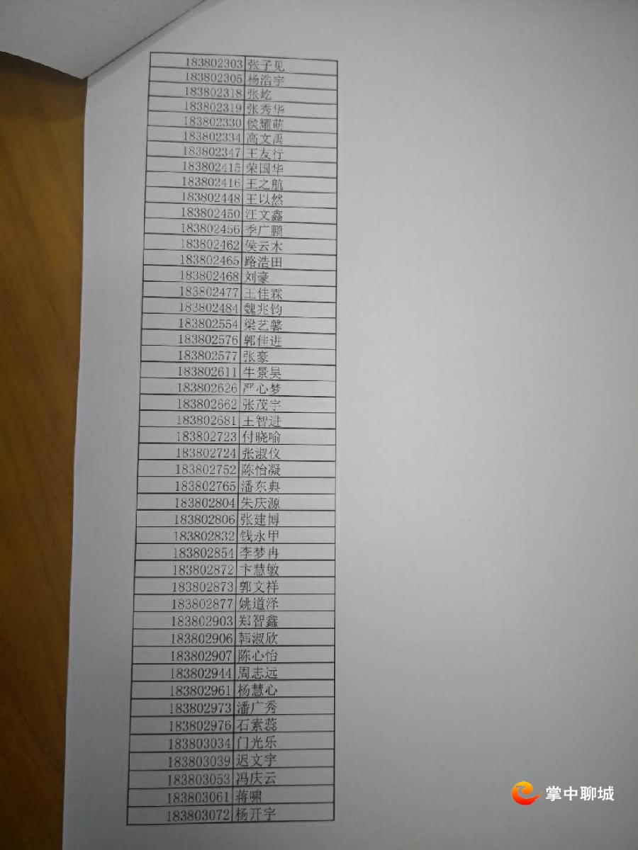 2018年聊城市文轩中学40%新生录取名单公布